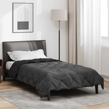 Vidaxl zomer dekbed zwart en anthraciet 200 x 140 cm microfiber
