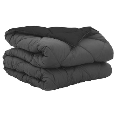 Vidaxl zomer dekbed zwart en anthraciet 200 x 140 cm microfiber