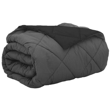 Vidaxl zomer dekbed zwart en anthraciet 220 x 200 cm microfiber