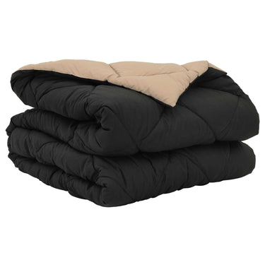 Vidaxl zomer dekbed zwart en taupe 200 x 155 cm microfiber