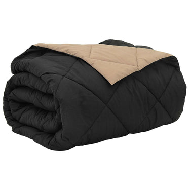 Vidaxl zomer dekbed zwart en taupe 200 x 200 cm microfiber