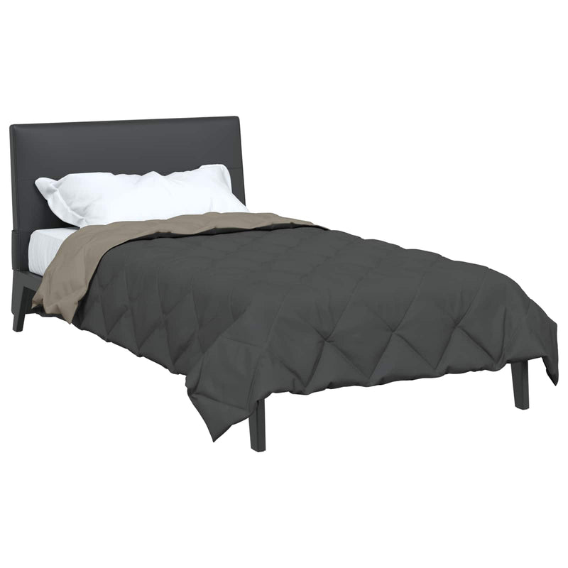 Load image into Gallery viewer, Vidaxl zomer dekbed lichtgrijs en antraciet 220 x 135 cm microfiber

