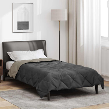 Vidaxl zomer dekbed lichtgrijs en antraciet 220 x 155 cm microfiber