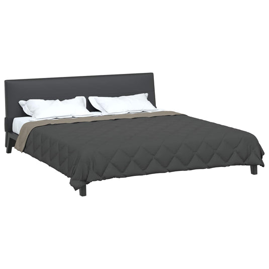 Vidaxl zomer dekbed lichtgrijs en antraciet 220 x 200 cm microfiber