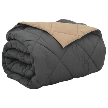 Vidaxl vol jaar dekbed antraciet en taupe 200 x 200 cm microfiber