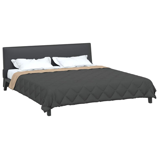 Vidaxl vol jaar dekbed antraciet en taupe 220 x 240 cm microfiber