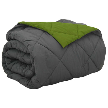 Vidaxl vol jaar dekbed groen en antraciet 240 x 200 cm microfiber