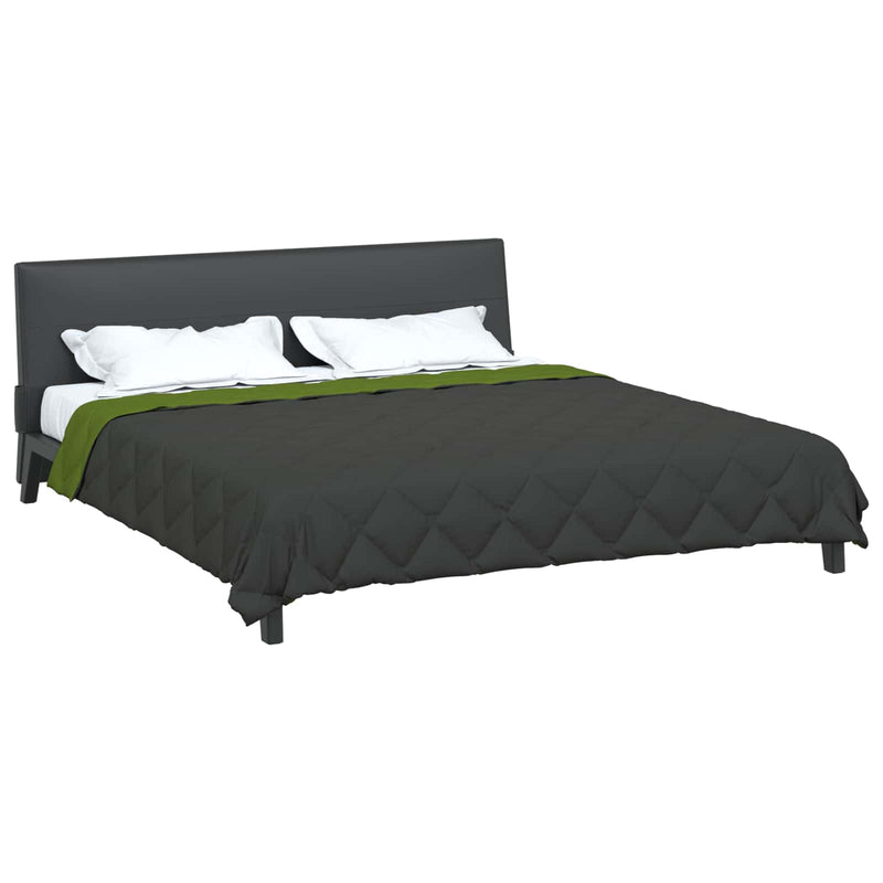 Load image into Gallery viewer, Vidaxl vol jaar dekbed groen en antraciet 220 x 240 cm microfiber
