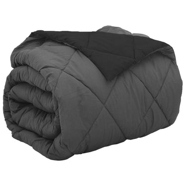 Vidaxl vol jaar dekbed zwart en anthraciet 240 x 200 cm microfiber