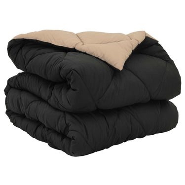 Vidaxl vol jaar dekbed zwart en taupe 200 x 135 cm microfiber