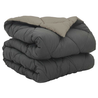 Vidaxl vol jaar dekbed lichtgrijs en antraciet 200 x 140 cm microfiber