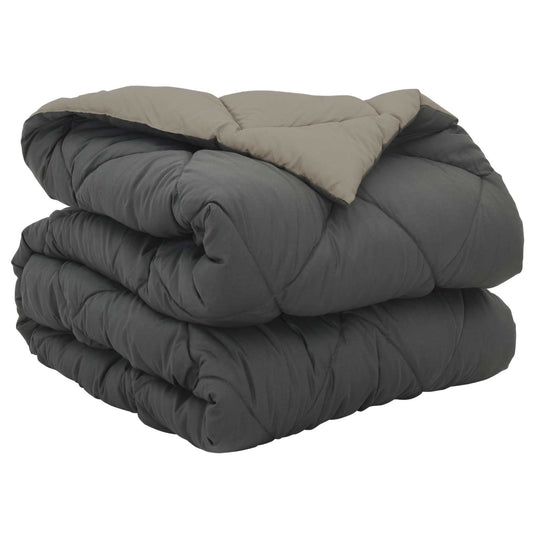 Vidaxl vol jaar dekbed lichtgrijs en antraciet 200 x 140 cm microfiber