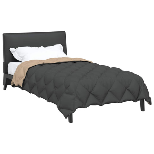 Vidaxl winter dekbed antraciet en taupe 200 x 135 cm microfiber