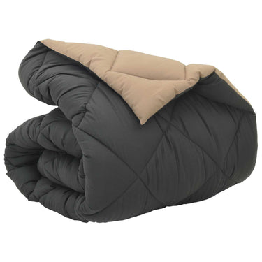 Vidaxl winter dekbed antraciet en taupe 200 x 140 cm microfiber