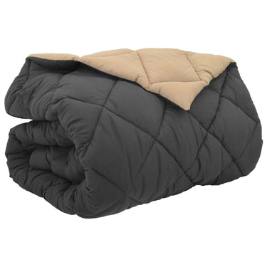 Vidaxl winter dekbed antraciet en taupe 220 x 260 cm microfiber