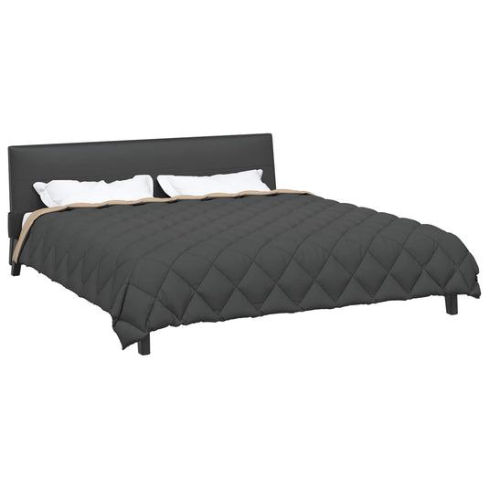 Vidaxl winter dekbed antraciet en taupe 240 x 260 cm microfiber