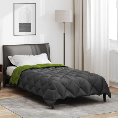 Vidaxl winter dekbed groen en antraciet 200 x 135 cm microfiber