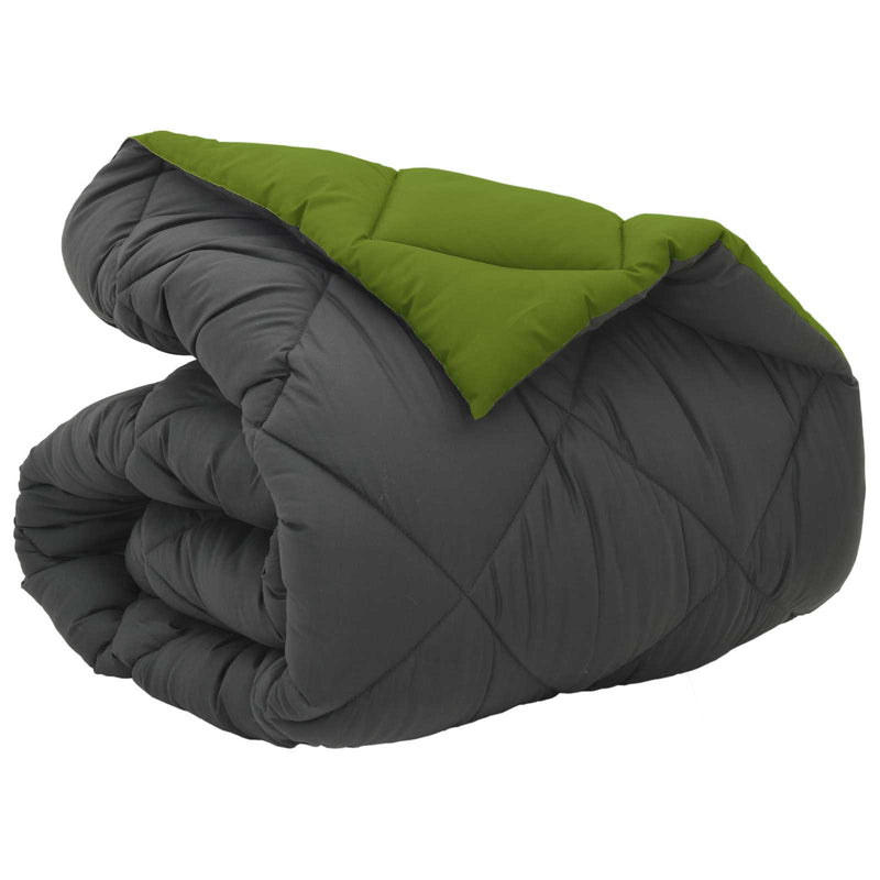 Load image into Gallery viewer, Vidaxl winter dekbed groen en antraciet 200 x 140 cm microfiber
