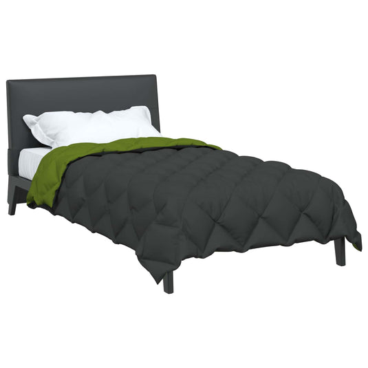Vidaxl winter dekbed groen en antraciet 200 x 140 cm microfiber