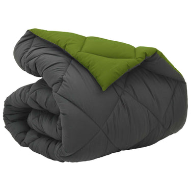 Vidaxl winter dekbed groen en antraciet 220 x 140 cm microfiber