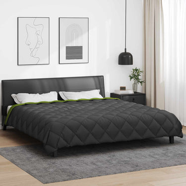 Vidaxl winter dekbed groen en antraciet 220 x 260 cm microfiber