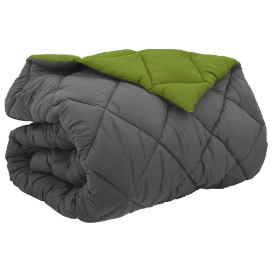 Vidaxl winter dekbed groen en antraciet 220 x 260 cm microfiber