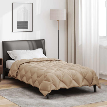 Vidaxl winter dekbed taupe 220 x 135 cm microfiber