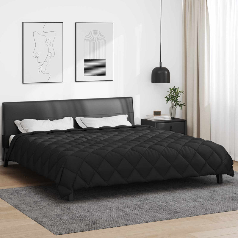 Load image into Gallery viewer, Vidaxl winter dekbed zwart 220 x 200 cm microfiber
