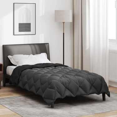 Vidaxl winter dekbed zwart en anthraciet 200 x 135 cm microfiber