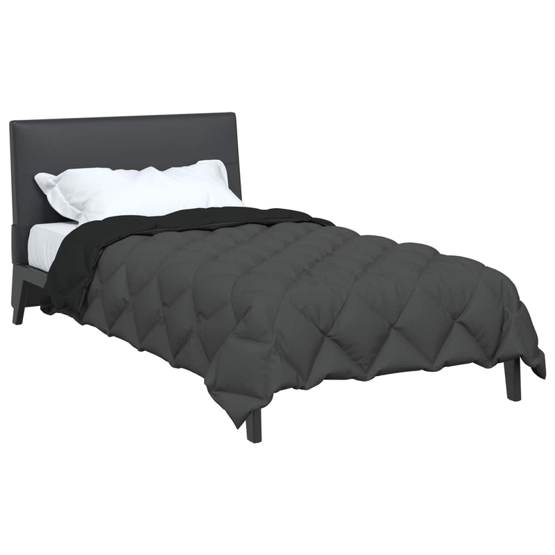 Load image into Gallery viewer, Vidaxl winter dekbed zwart en anthraciet 200 x 140 cm microfiber
