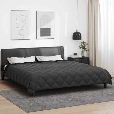 Vidaxl winter dekbed zwart en anthraciet 240 x 200 cm microfiber