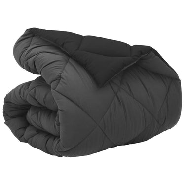 Vidaxl winter dekbed zwart en anthraciet 220 x 135 cm microfiber