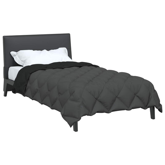Vidaxl winter dekbed zwart en anthraciet 220 x 155 cm microfiber
