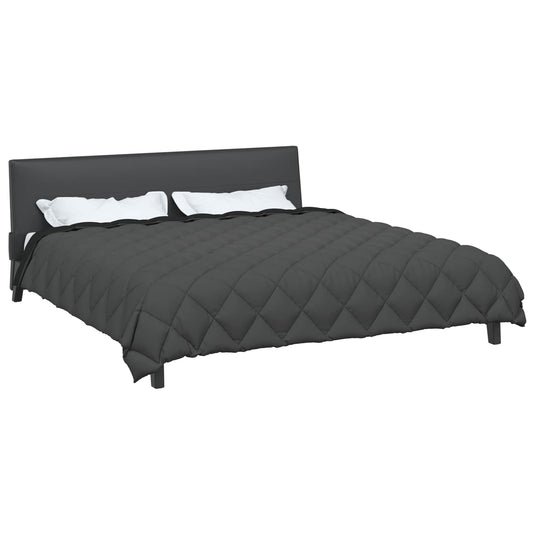 Vidaxl winter dekbed zwart en anthraciet 220 x 200 cm microfiber