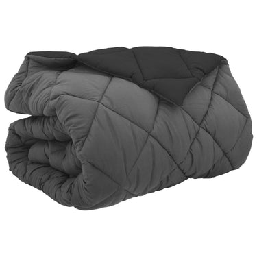 Vidaxl winter dekbed zwart en anthraciet 220 x 240 cm microfiber
