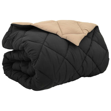 Vidaxl winter dekbed zwart en taupe 220 x 260 cm microfiber