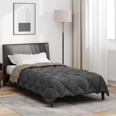 Vidaxl winter dekbed lichtgrijs en antraciet 200 x 135 cm microfiber