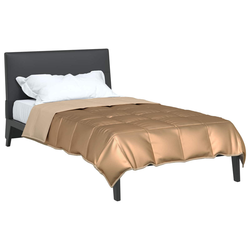 Load image into Gallery viewer, Vidaxl zomer dekbed goud 200 x 140 cm satijn en microfiber
