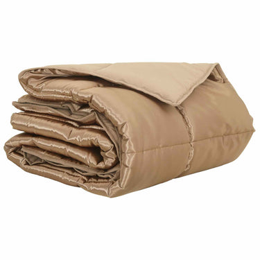 Vidaxl zomer dekbed goud 220 x 140 cm satijn en microfiber