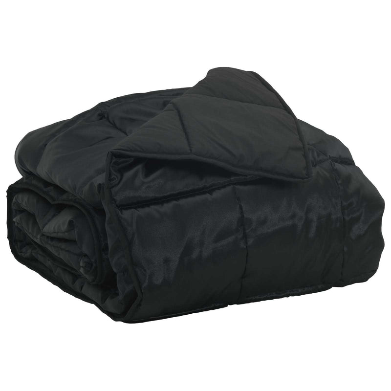 Load image into Gallery viewer, Vidaxl zomer dekbed zwart 200 x 200 cm satijn en microfiber
