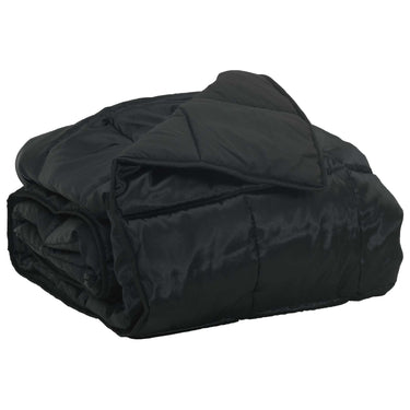 Vidaxl zomer dekbed zwart 240 x 200 cm satijn en microfiber