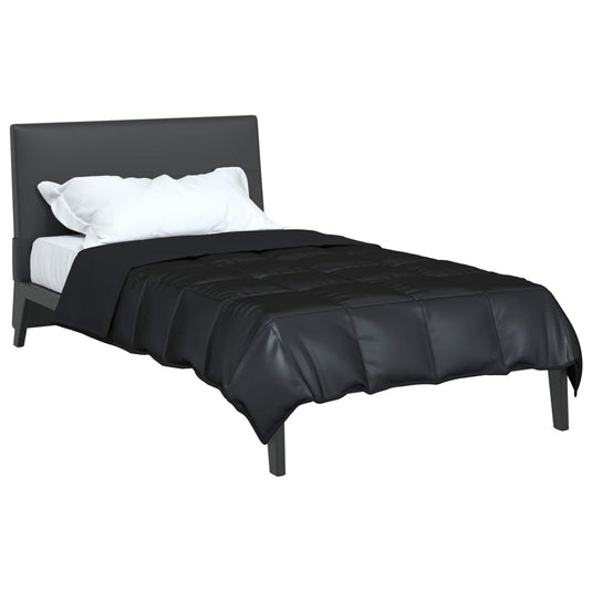 Vidaxl zomer dekbed zwart 220 x 135 cm satijn en microfiber