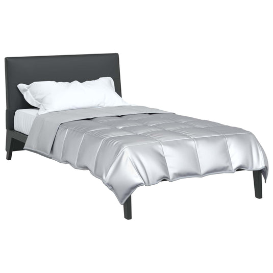 Vidaxl zomer dekbed zilver 200 x 135 cm satijn en microfiber