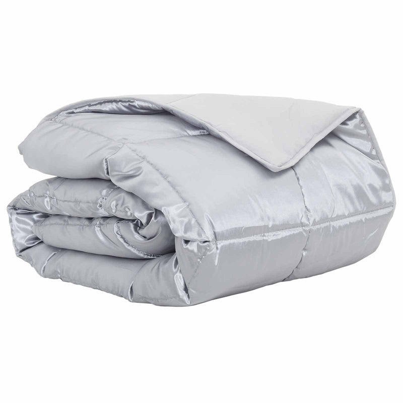 Load image into Gallery viewer, Vidaxl zomer dekbed zilver 220 x 155 cm satijn en microfiber
