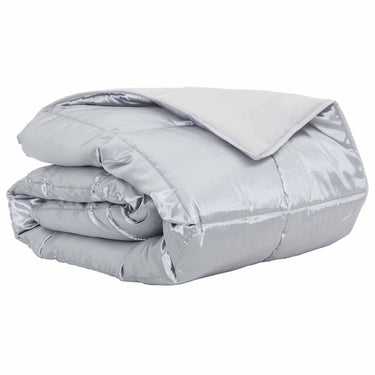 Vidaxl zomer dekbed zilver 220 x 240 cm satijn en microfiber