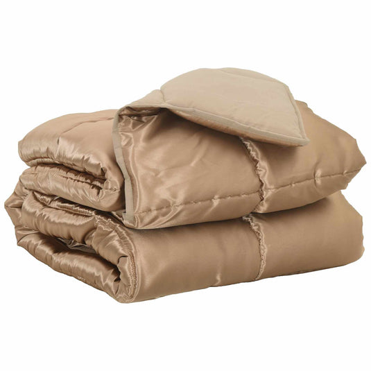 Vidaxl vol jaar dekbed goud 220 x 260 cm satijn en microfiber