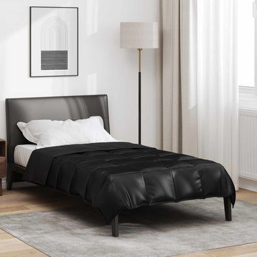 Vidaxl vol jaar dekbed zwart 220 x 140 cm satijn en microfiber