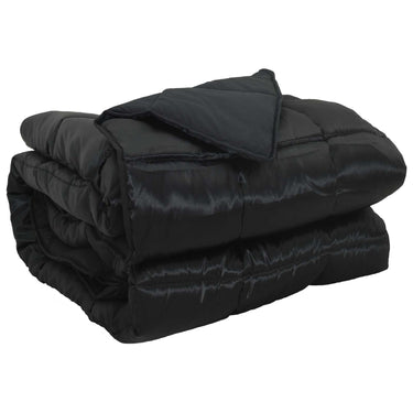 Vidaxl vol jaar dekbed zwart 220 x 140 cm satijn en microfiber