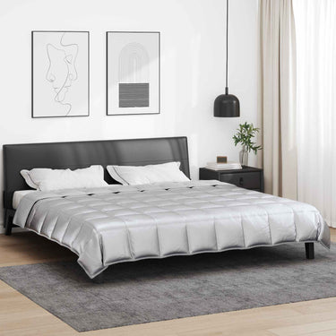 Vidaxl vol jaar dekbed zilver 240 x 200 cm satijn en microfiber