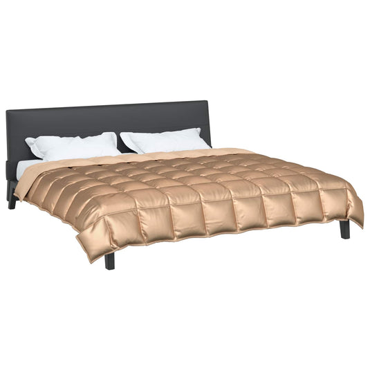 Vidaxl winter dekbed goud 240 x 200 cm satijn en microfiber